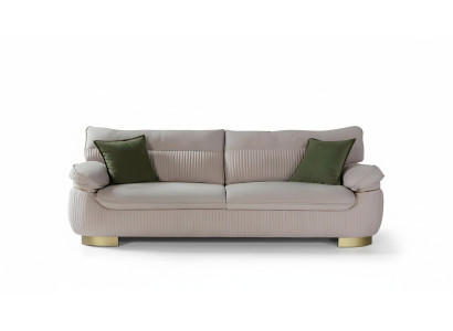 Three-seater sofa 3 seat sofa couches fabric couch furniture modern velvet soft beige
