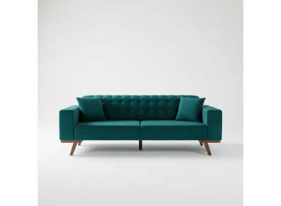 Black Sofa 3-Seater Fabric Couch Three-Seater Upholstered Furniture
