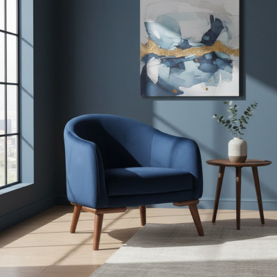 Modern armchair single-seater designer 1-seater upholstered fabric textile armchair new
