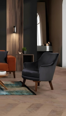 Designer living room armchair 1 seat modern fabric polyester color gray
