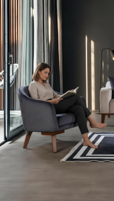 Modern armchair 1-seater designer single-seater upholstered textile furniture