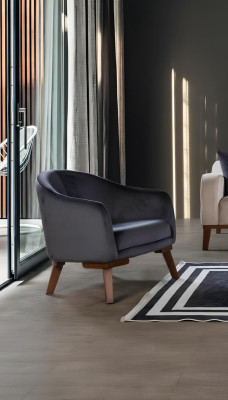 Modern armchair 1-seater designer single-seater upholstered textile furniture