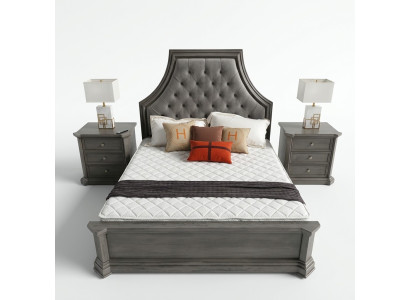 Bedroom set bed + 2x bedside tables beds double bed furniture Chesterfield new