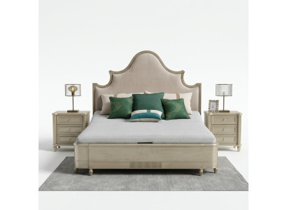 Bedroom design bed set ensemble beds 2x nightstand 3-piece furniture complete.