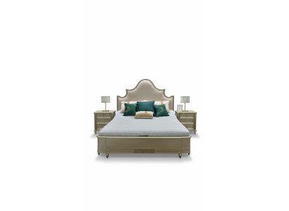 Design double hotel beds bedroom wood furniture bed upholstery wood 180x200 new