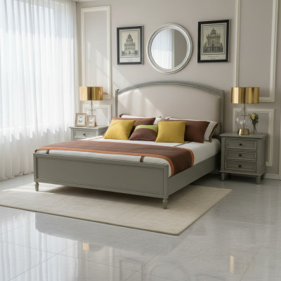 Bedroom set: bed + 2x nightstand dresser beds double bed furniture 3-piece wood