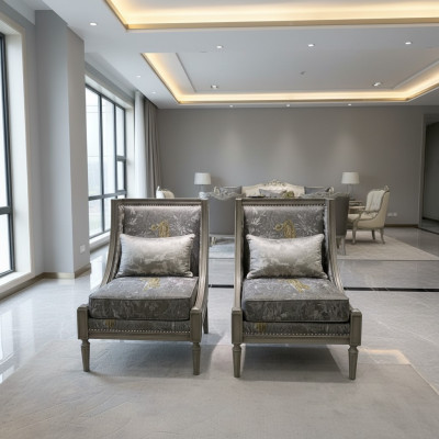 Armchair luxury upholstery designer textile single-seater upholstered chair single-seater furniture new