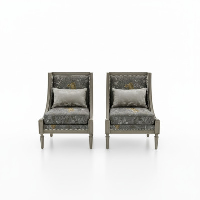 Armchair luxury upholstery designer textile single-seater upholstered chair single-seater furniture new