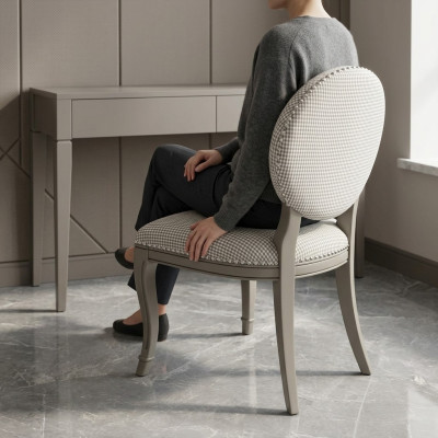 Dining room wooden furniture chairs luxury design upholstered chair seating gray wooden chair