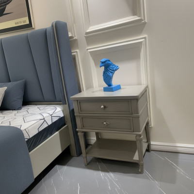 Nightstand Design Side Tables Bedroom Wood Console Furniture Luxury Gray