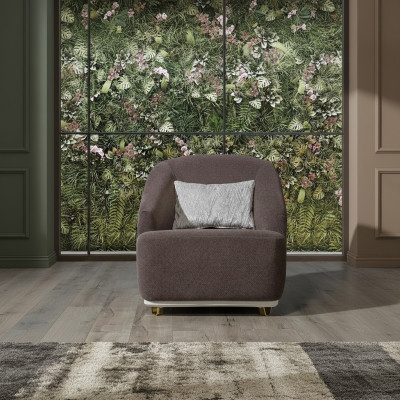 Armchair Single 1-Seat Sofa Couch Living Room Furniture Metal with Fabric
