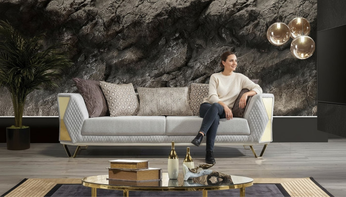 Unique sofa living room three-seater couch upholstered furniture fabric 3-seater