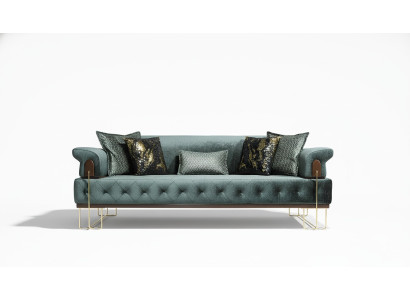 Sofa 3-seat sofas seating design couch three-seater luxury metal with fabric