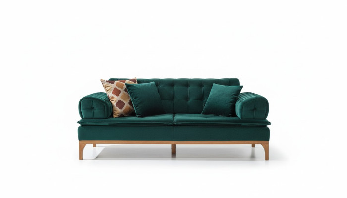 Luxury sofa, 3-seater sofas, seating fabric, design furniture, style textile new green