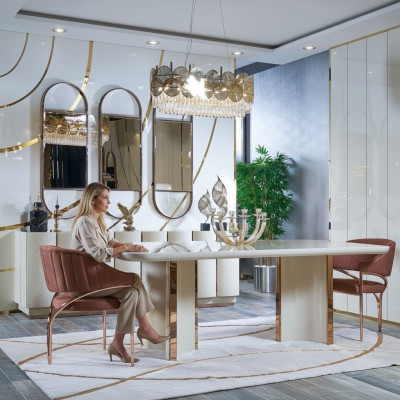 Luxury Tables Dining Table Dining Room Modern Gold Stainless Steel