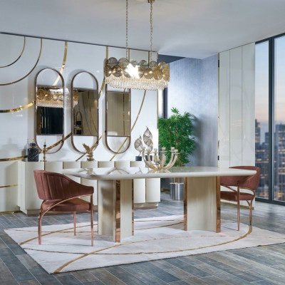 Luxury Tables Dining Table Dining Room Modern Gold Stainless Steel