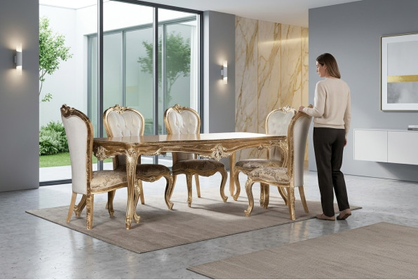 Table dining table dining room wood tables baroque dining luxury furniture new