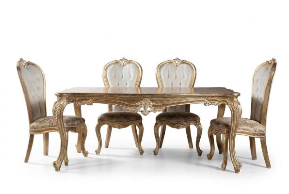 Dining room dining table chair group set wood table tables baroque sets 5-piece set