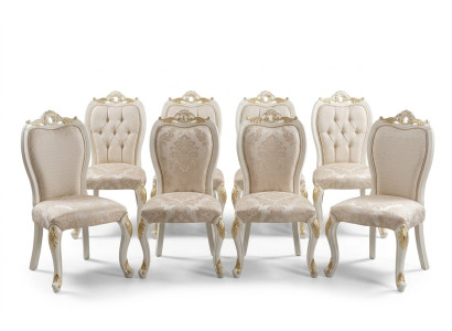 Set of 8 Chairs Dining Room Chair Set Wood Luxury Dining Style Baroque Group