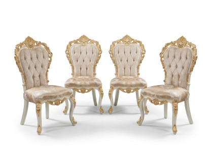 Classic chair set with richly decorated gilded carvings