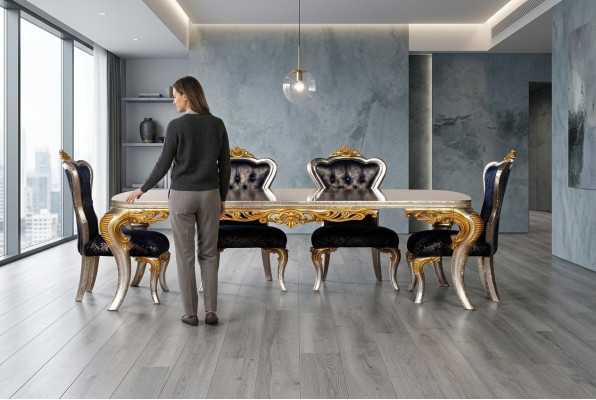 Dining room dining table 4x chair set ensemble wood table tables chairs chair set