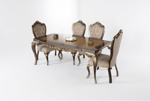 Dining room dining table chair set group ensemble table tables ensemble luxury 5-piece set.