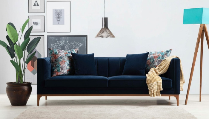 Three-seater sofa, 3-seater sofas, luxury seat, fabric, modern style, textile couches, furniture