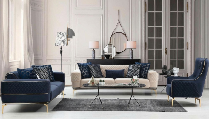 Sofa set luxury armchair sofas three-seater 3+3+1 seat set modern