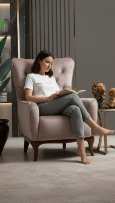 Single-seater armchair luxury 1-seater upholstered seat designer textile fabric modern