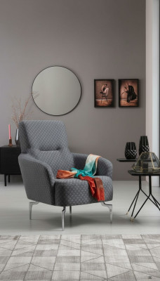 Armchair Single Luxury 1-Seater Upholstered Seat Designer Textile Seat Fabric Modern