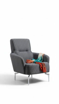 Armchair Single Luxury 1-Seater Upholstered Seat Designer Textile Seat Fabric Modern