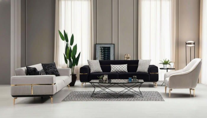 Luxury Sofa Set Sofa Upholstery Group Sofas 3+3+1 Seater Armchair 3-piece Velvet Set