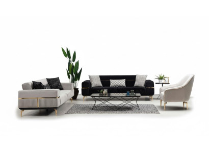Luxury Sofa Set Sofa Upholstery Group Sofas 3+3+1 Seater Armchair 3-piece Velvet Set
