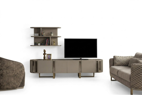 Wall unit, TV lowboard, shelf set, TV stand, sideboard, chest of drawers, living room