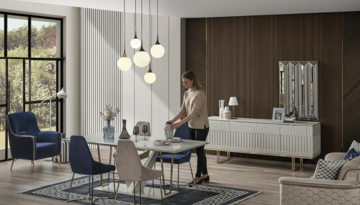 Dining set, dining room, dining table, sideboard, dining chair, dining group, dining nook, 6-piece set