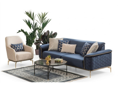 Three-seater sofa, 3-seater luxury sofas, living room, modern fabric design, textile fabric.
