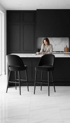 Bar stool stool bar chair chair modern polyester black fabric wood design new