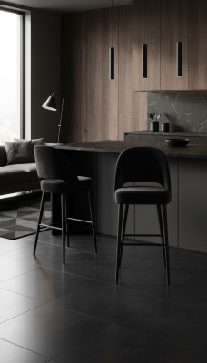 Bar stool stool bar chair chair modern polyester black fabric wood design new