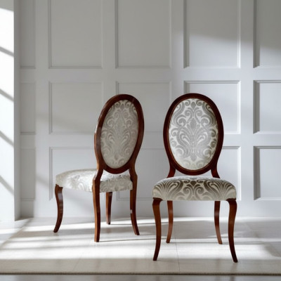 Luxury dining chair chair kitchen chair dining chairs fabric seat wood brown