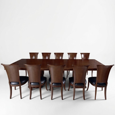 High-quality conference table set table 10x chairs furniture wood tables office luxury