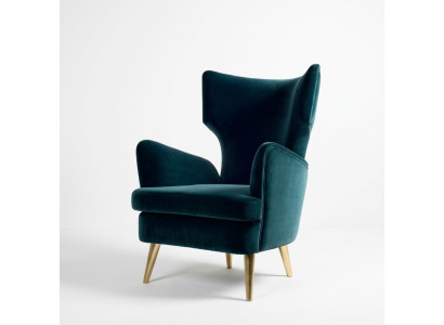 Wing chair, armchair, club chair, cocktail chair, luxury seat, seat, living room, green