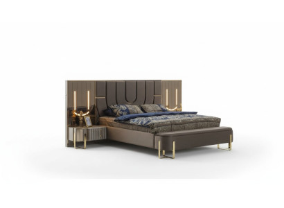 Luxury Bed Beds Modern Double Bed Brown Bed Frame Bedroom New