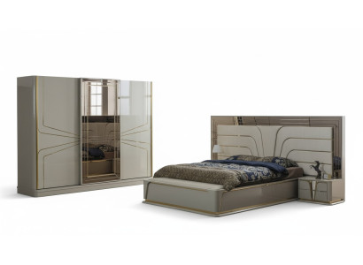 Modern bedroom set in beige with a European accent