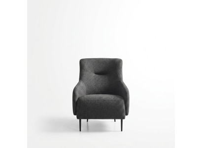 Armchair Wingback Modern Fabric Living Room Polyester Gray Design Seat New
