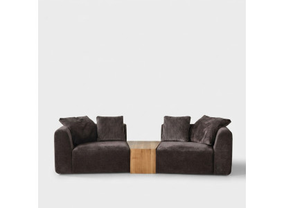 Four-seater sofa 4-seater sofas modern design fabric polyester black