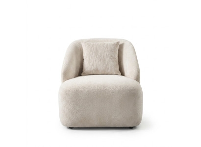 Armchair Wingback Chair Modern Fabric Living Room Polyester White Design Seat