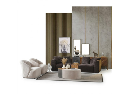 4-seater sofa set armchair four-seater sofa modern black fabric new