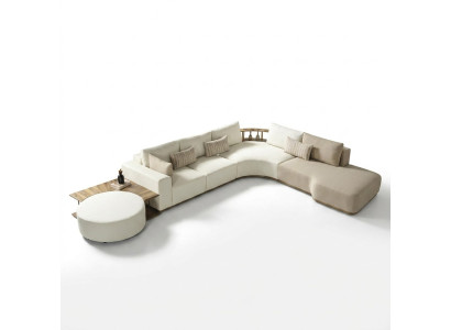 White Modern Corner Sofa L-Shaped Couch Luxury Upholstered Sofa Living Room Furniture