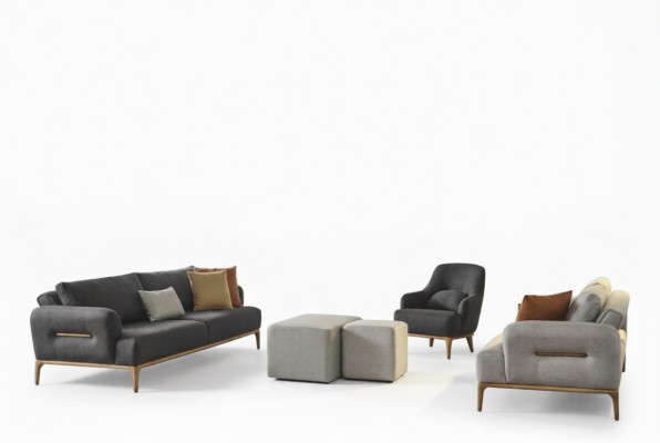 Sofa suite sofa armchair 431 seater fabric luxury gray sofas living room