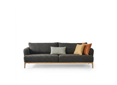 Four-seater sofa, 4-seater sofas, modern design, fabric, polyester, gray, new